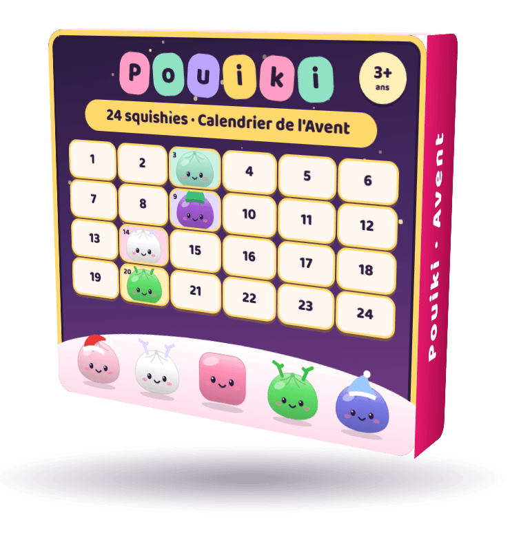 Le coffret du calendrier de l'Avent Pouiki : 24 cases numérotées